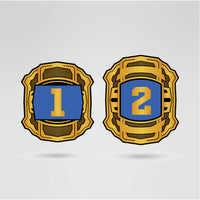 Personalized side plate for the Impact World Championship Belt with logos and text.