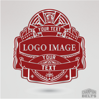 Personalized championship center plate with custom logo image and text engraving areas
