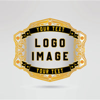 Custom main plate of the Toronto Maple Leafs Championship belt with space for logos, text, and images.