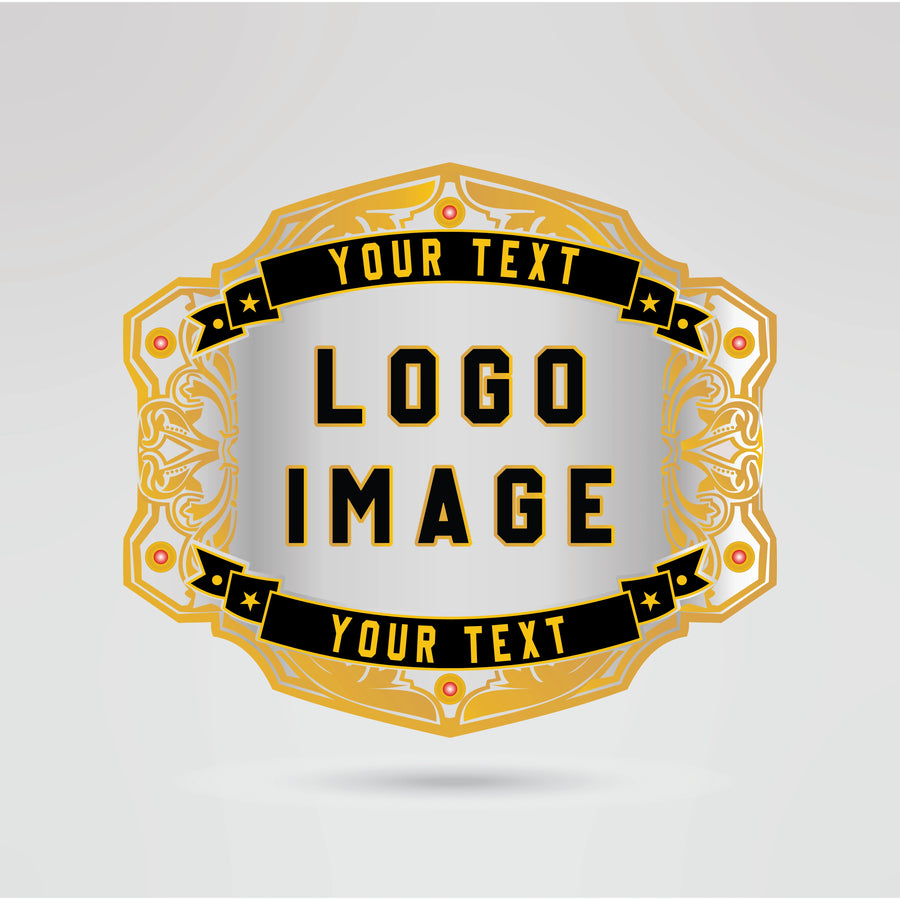 Custom main plate of the Toronto Maple Leafs Championship belt with space for logos, text, and images.