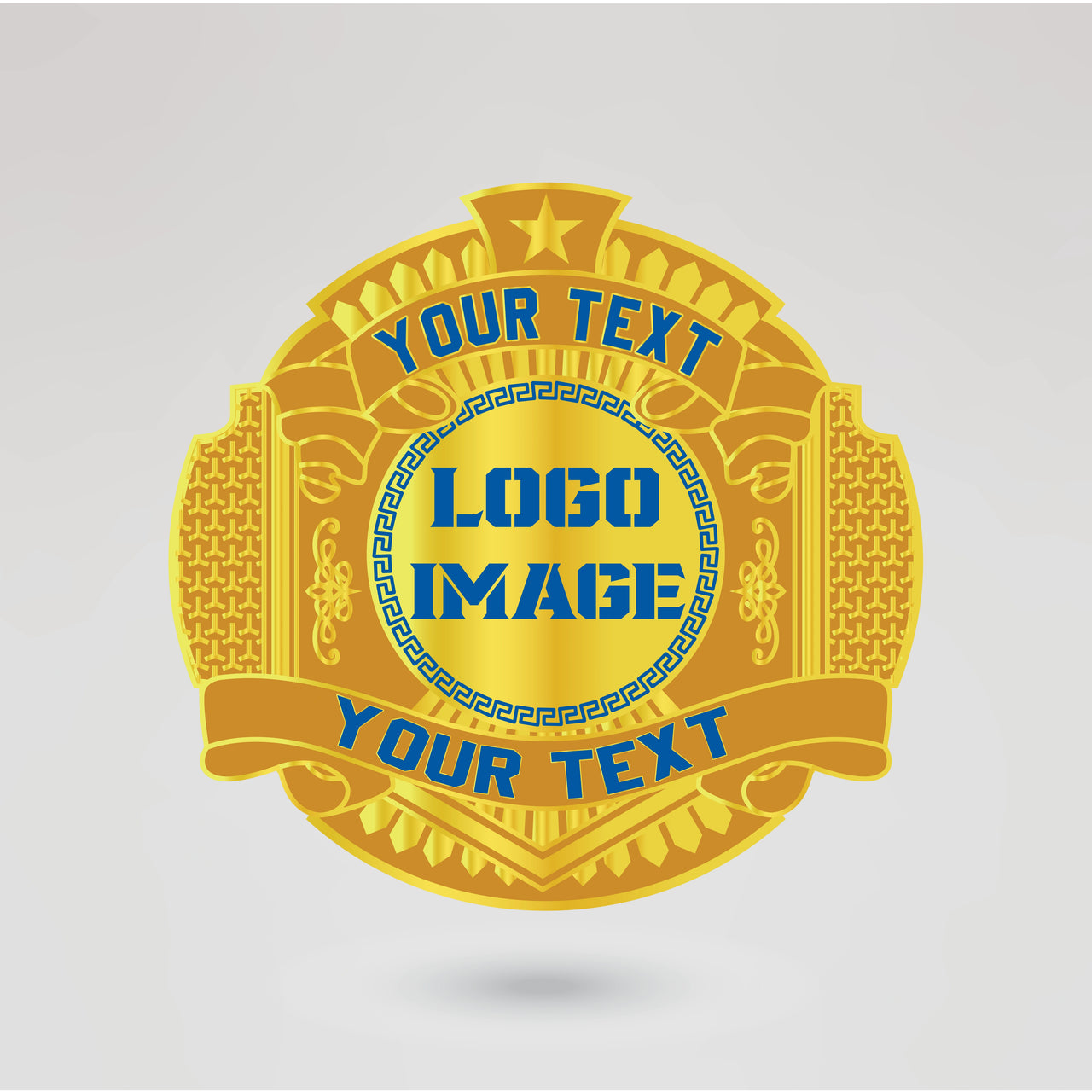 Main plate of the custom UPW championship belt with space for logo and text.