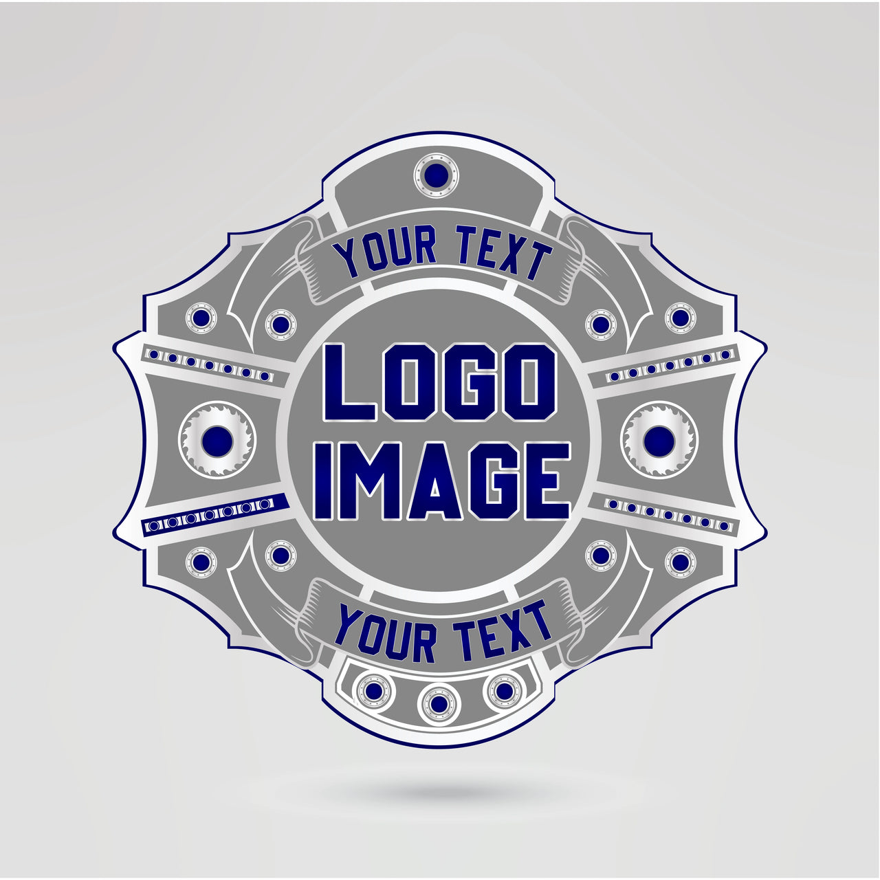 Fully customizable main plate for Ultra-Violent Champion Belt with your logo and text.