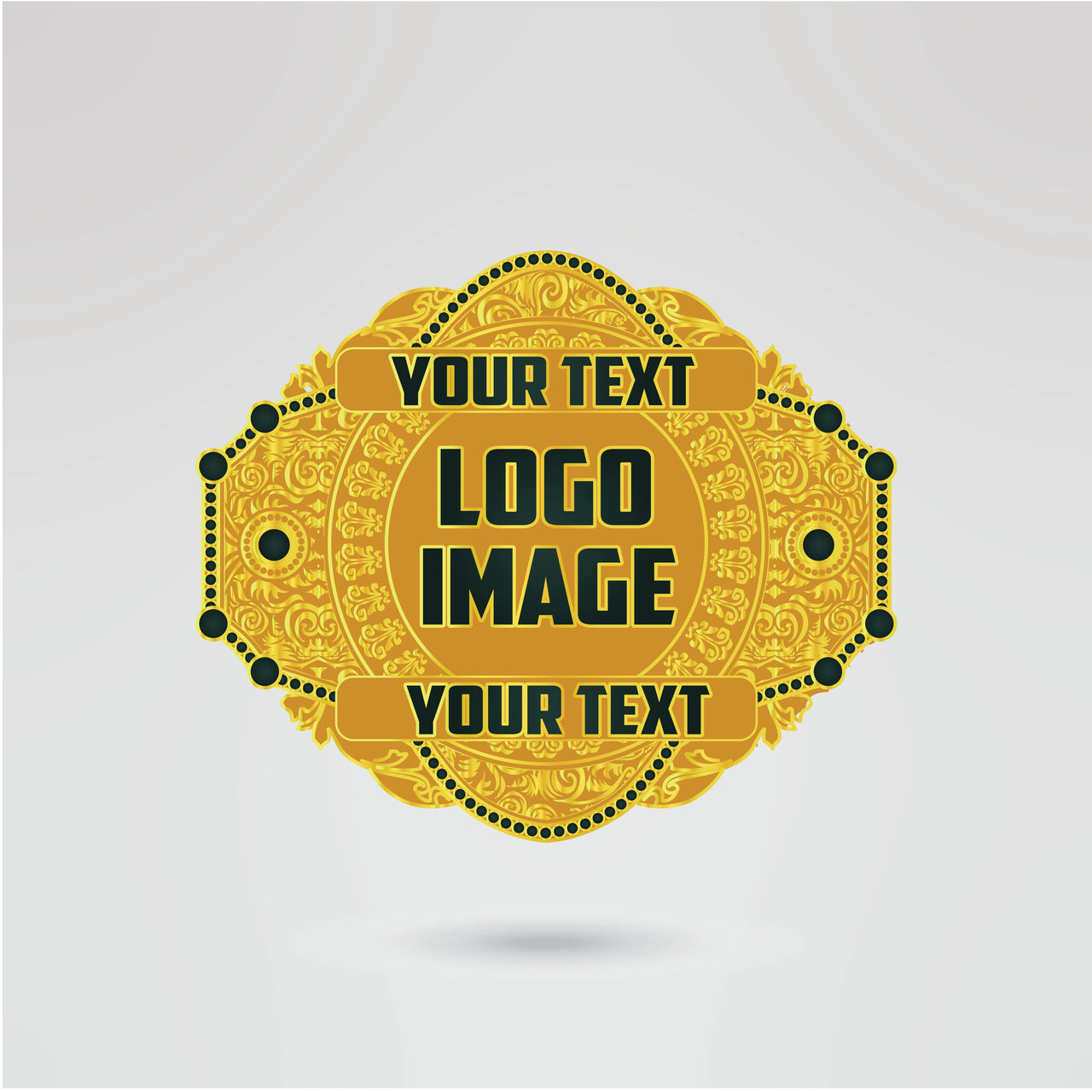 Main plate of the customizable University of Georgia National Championship belt, featuring space for logos, text, and images.
