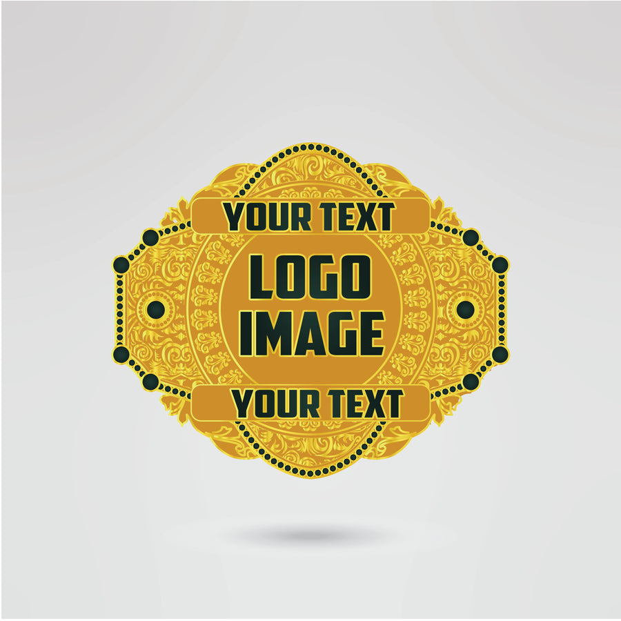 Main plate of the customizable University of Georgia National Championship belt, featuring space for logos, text, and images.