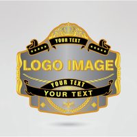 Main plate of customizable World Heavy Weight Sporting Champion belt with logo and text placeholders.