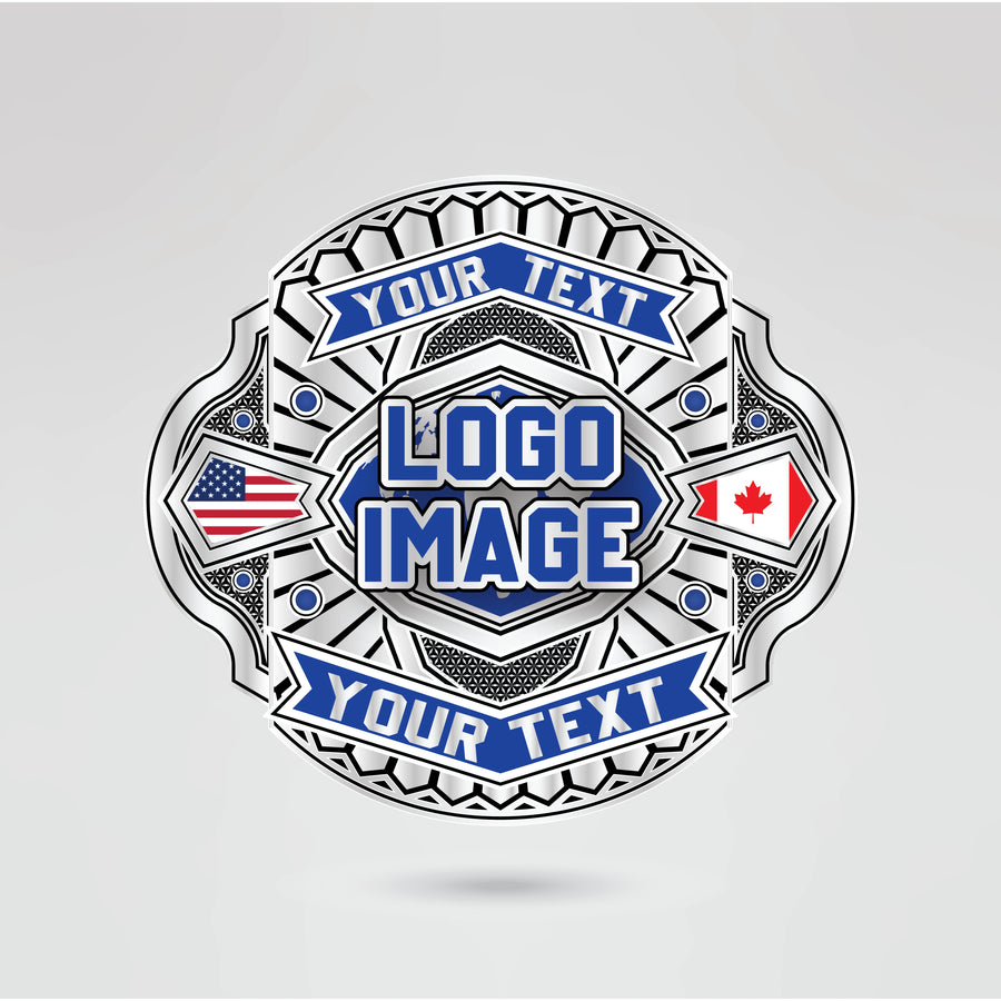 Main plate of the Destiny Wrestling Champion belt, featuring space for custom logos, text, and design elements.