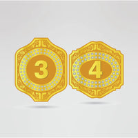 Another pair of customizable side plates for the World Wrestling Champion Belt, designed to showcase your personal logos and text.