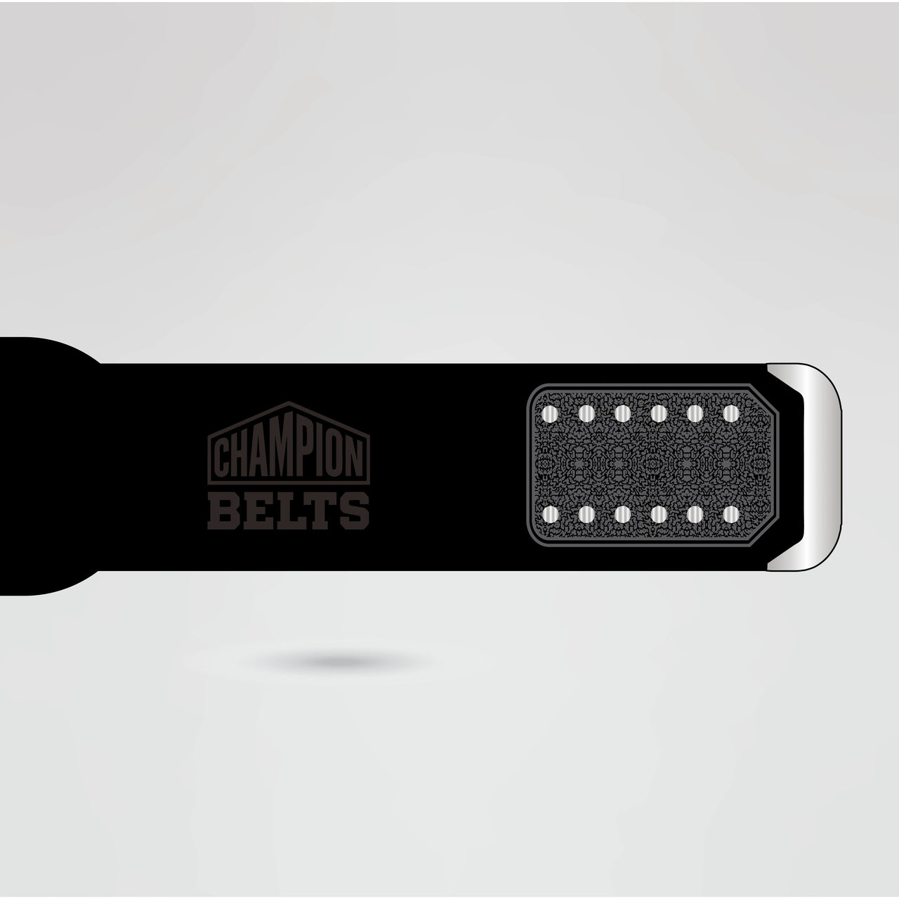 Black strap with silver and blue detailing for the Destiny Wrestling Champion belt, customizable for a unique look.