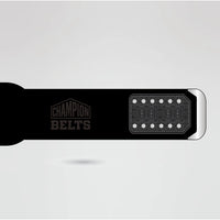 Black strap with silver and blue detailing for the Destiny Wrestling Champion belt, customizable for a unique look.