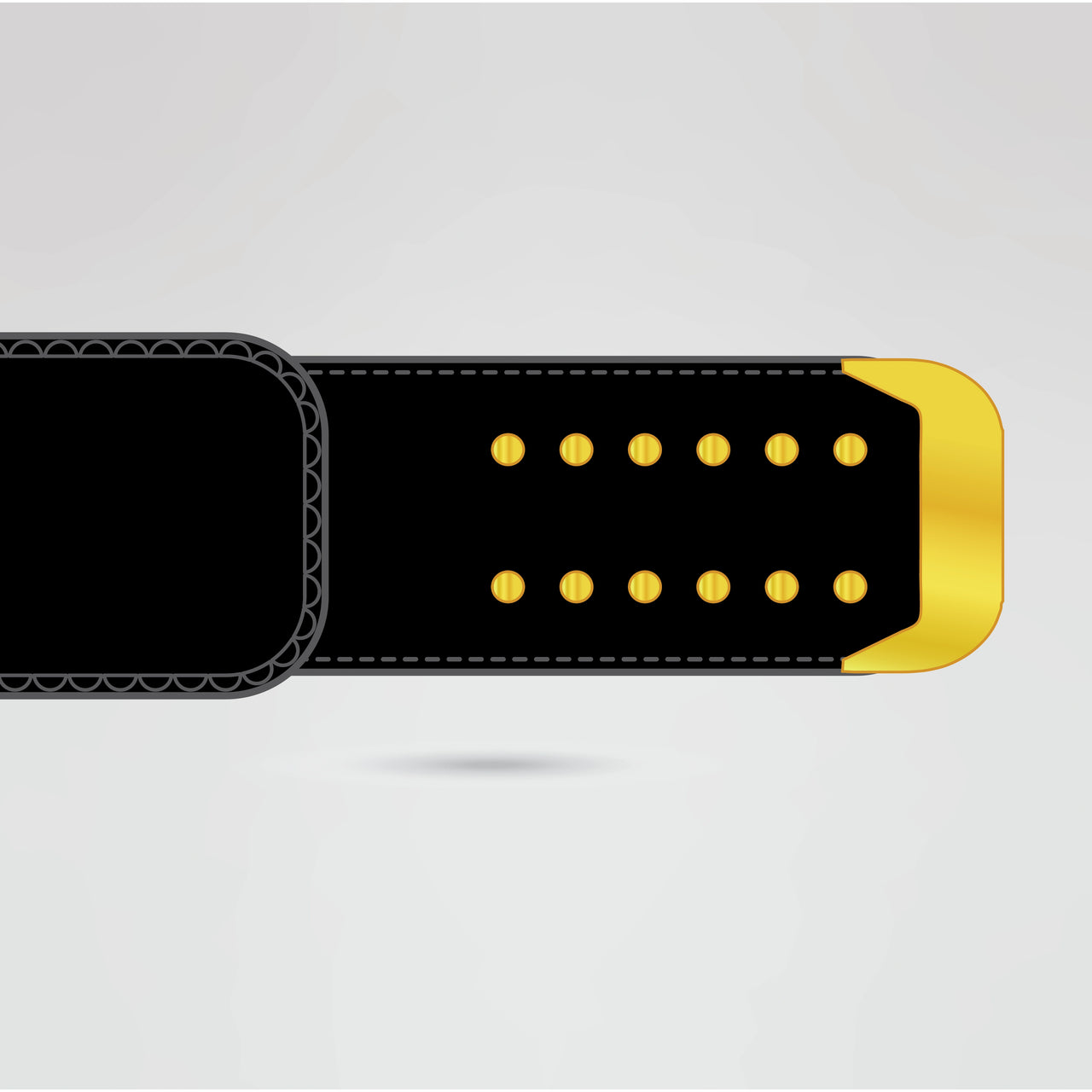 The black strap for the World Wrestling Champion Belt, featuring gold detailing and customizable options.
