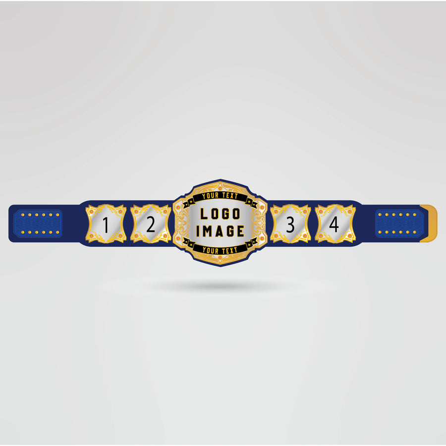 Template showcasing customizable sections on the Toronto Maple Leafs Championship belt, including logos and text.