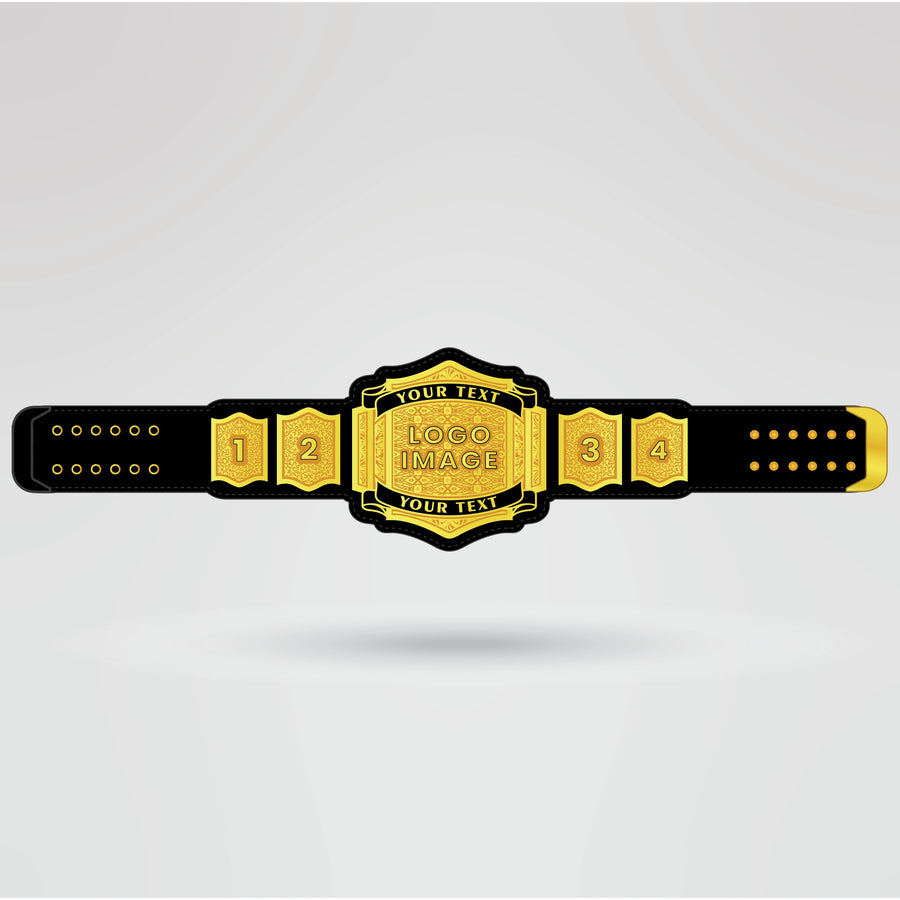Template showing areas for custom logos, text, and design elements on the Victory Pro Wrestling Tag Team Championship belt.