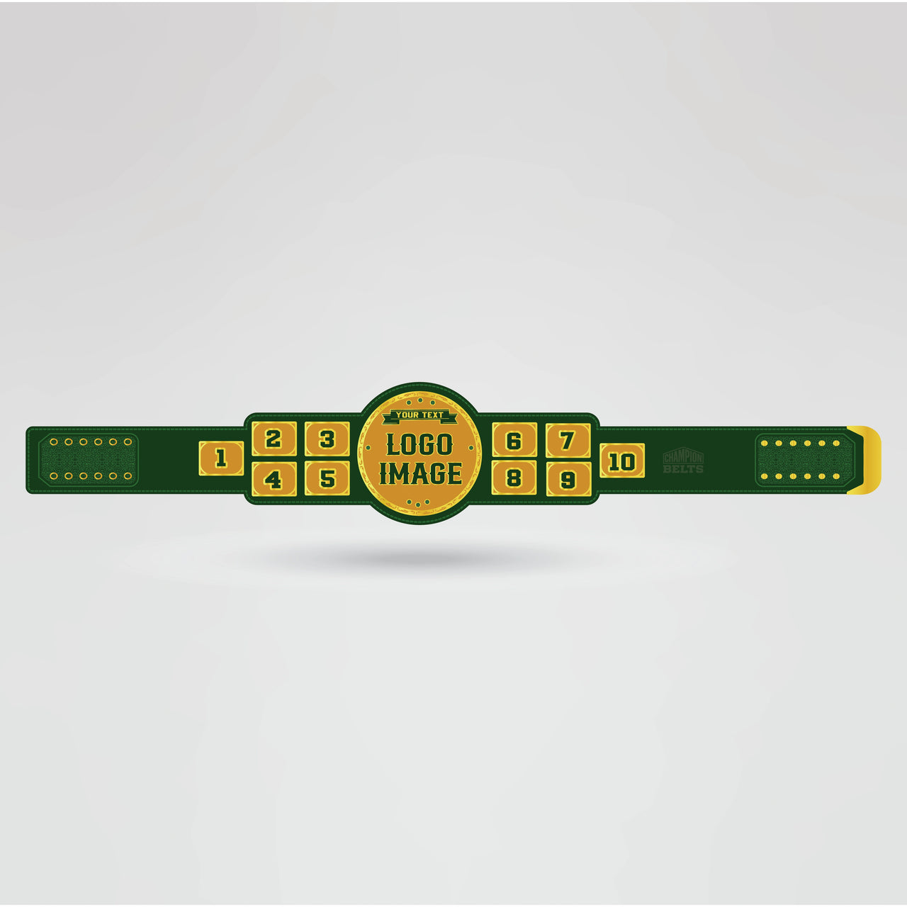 Template showing the customizable sections for the World Wrestling Federation Champion Belt, including the main plate and side plates.