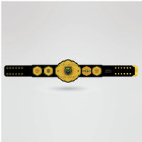 Real example of the fully customizable University of Georgia National Championship belt with logos and text.