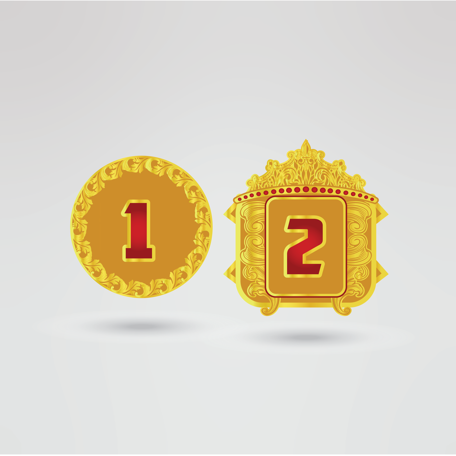 Left and right side plates of the Familian Balaku Championship belt, fully customizable with logos and text.