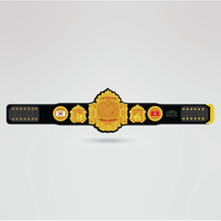 Real-life image of the Familian Balaku Championship belt, showcasing the vibrant gold and black design.