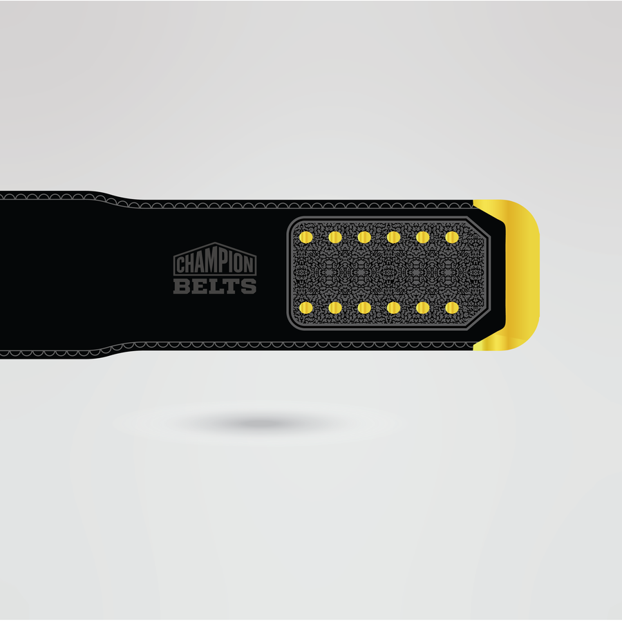 Close-up view of the strap design for the Familian Balaku Championship belt, crafted for comfort and durability.