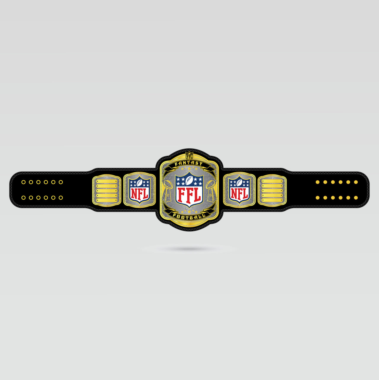 Fantasy Football Championship Belt with custom football league style center plate and side plates