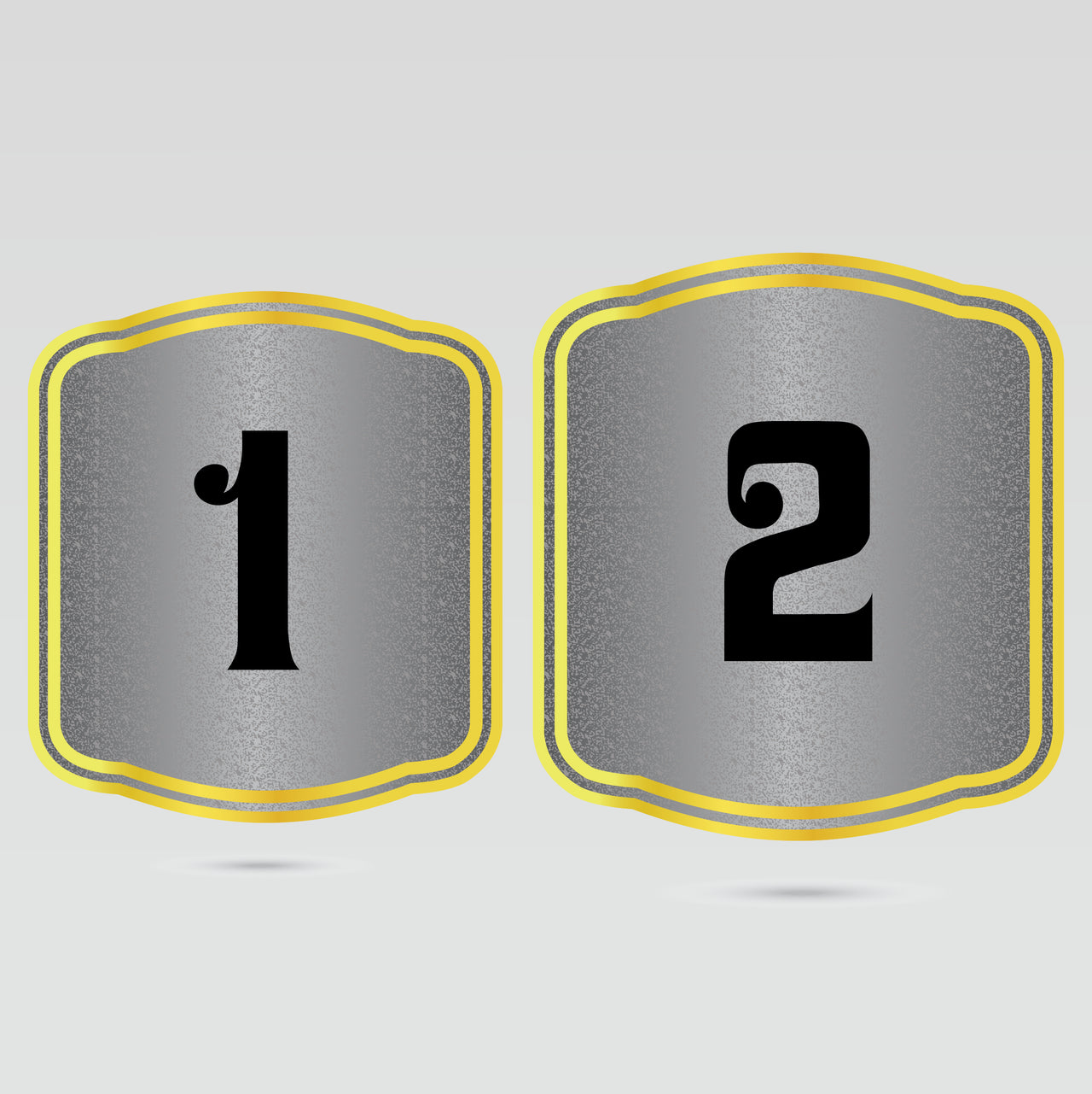 Left side plates for fantasy football championship belt with customizable number and branding areas