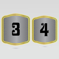 Right side plates of fantasy football belt designed for custom league details and numbering