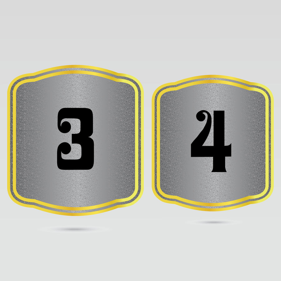 Right side plates of fantasy football belt designed for custom league details and numbering