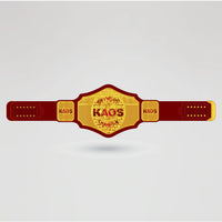 The complete view of the Custom Kaos Wrestling Champion Belt, showing full customization options.