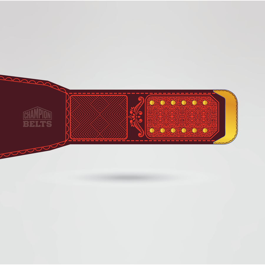 Close-up view of the strap design for the Flower City Championship belt, crafted for durability and comfort.