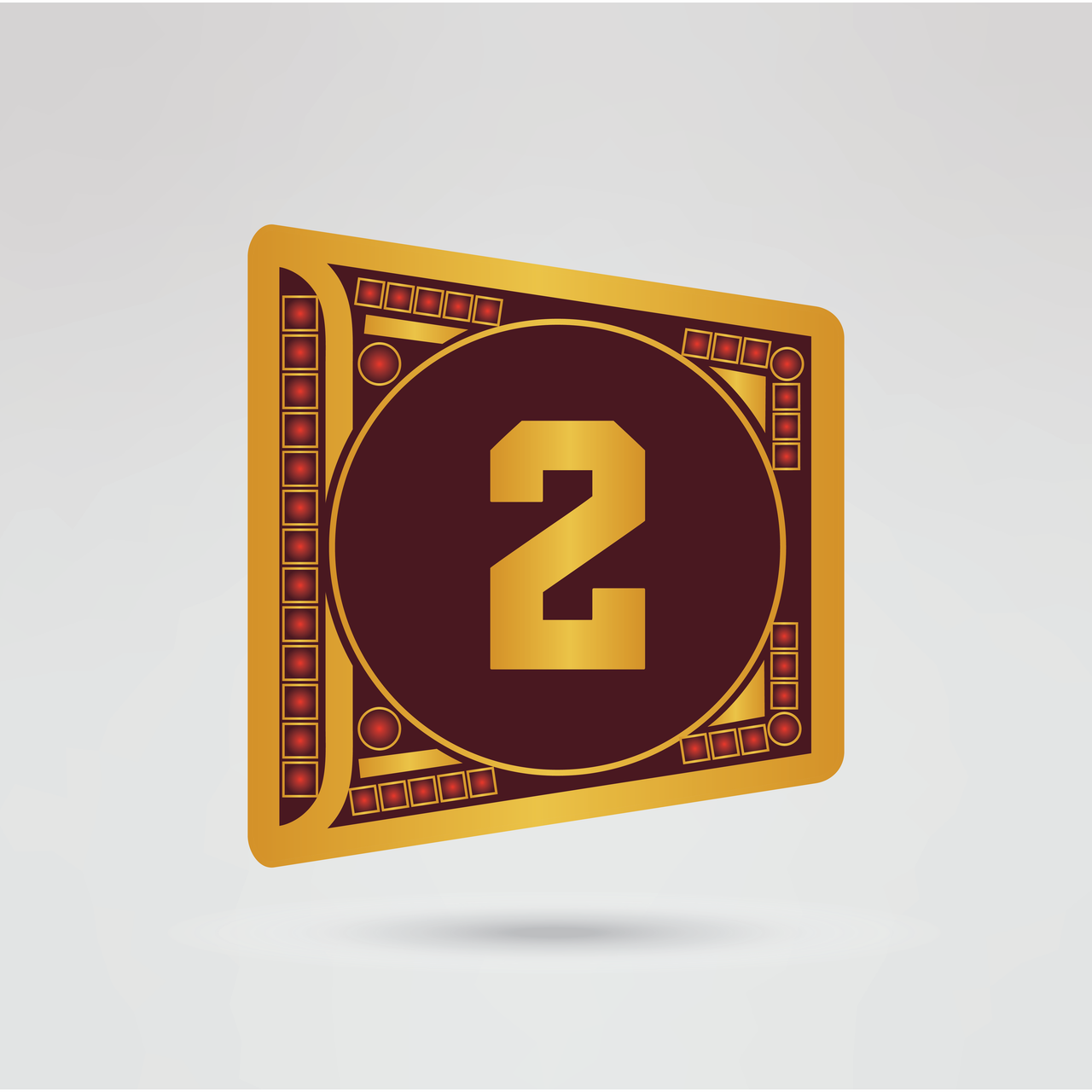 Left side plate of the Flower City Championship belt, fully customizable with logos, text, and designs.