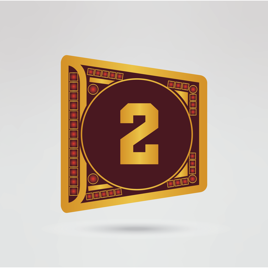 Left side plate of the Flower City Championship belt, fully customizable with logos, text, and designs.