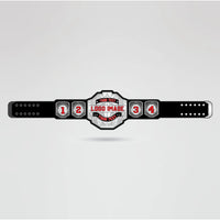 Template for designing the Heritage Championship Belt with logo and text options.