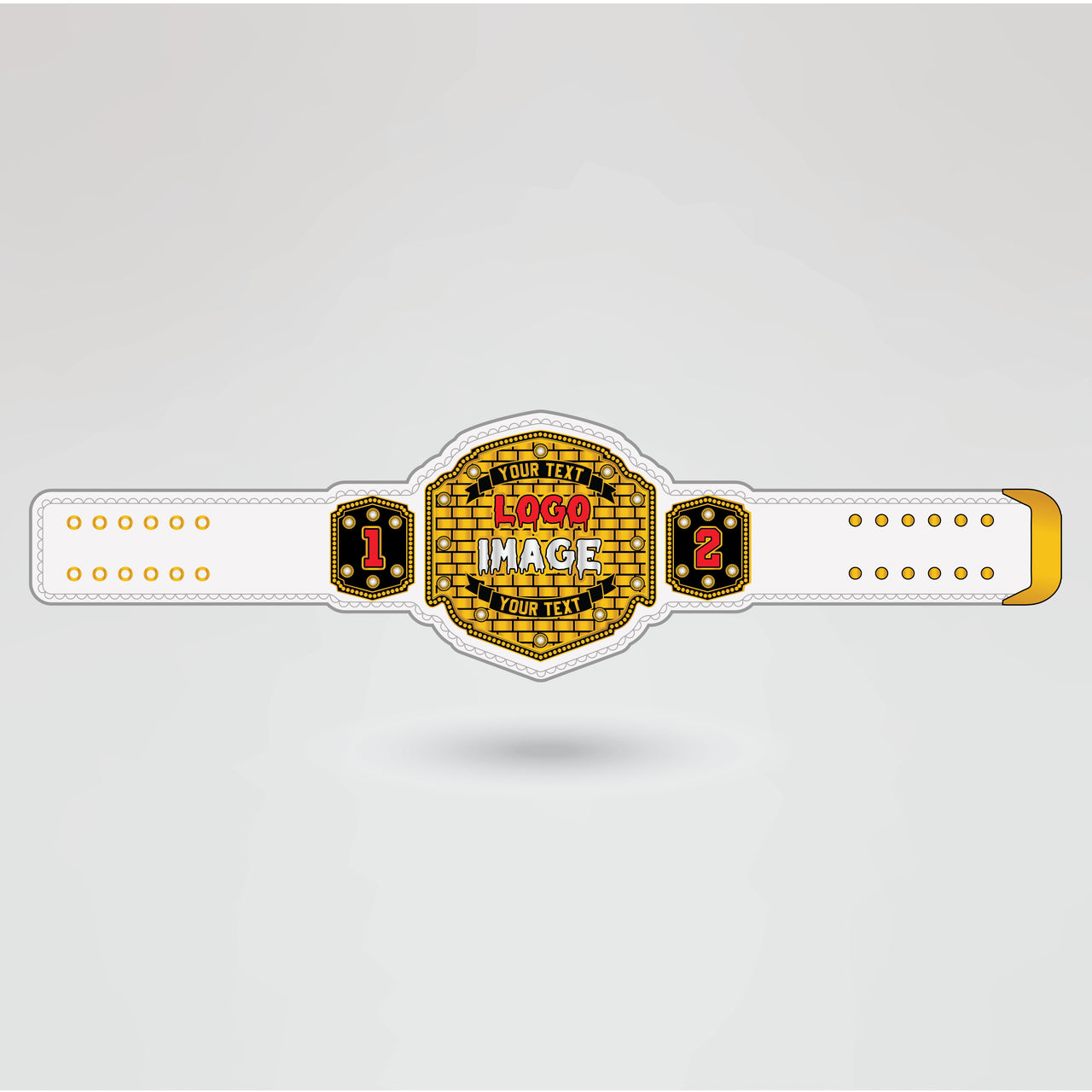 Template for customizing the Horror Night Championship Belt with logos, text, and images.