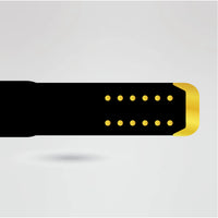 Custom strap design for IWGP Global Championship belt, featuring a sleek black and gold finish.