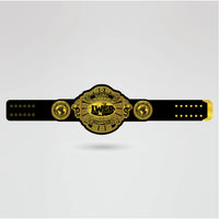 Full view of the IWGP Global Champion Belt, showcasing custom design and details.