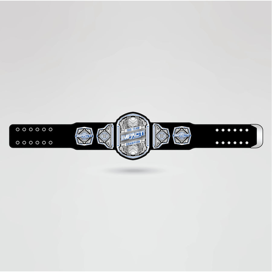 Final design of the Impact Tag-Team Wrestling Championship Belt with custom plates