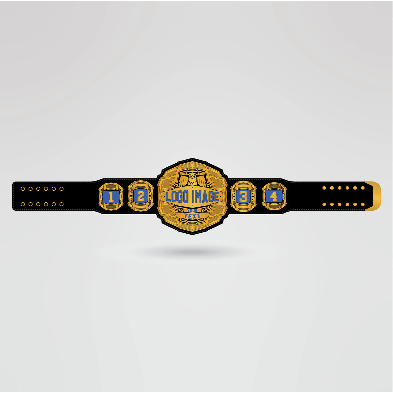 Template for designing your own Impact World Championship Belt with logos, text, and images.