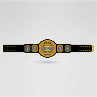 Template for designing your own Impact World Championship Belt with logos, text, and images.