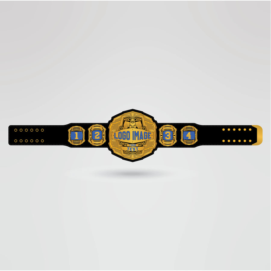 Template for designing your own Impact World Championship Belt with logos, text, and images.