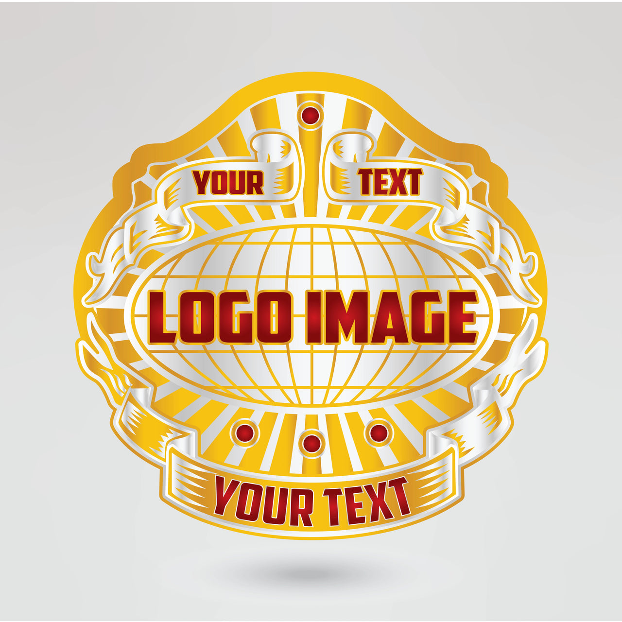 Fully customizable main plate for KTW Tag-Team Wrestling Championship Belt with KTW logo