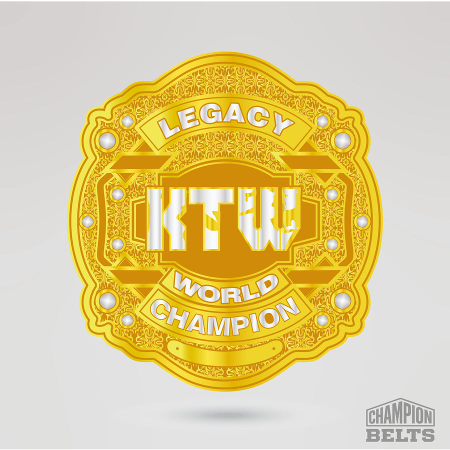 Legacy World Champion center plate with detailed gold championship artwork and premium styling