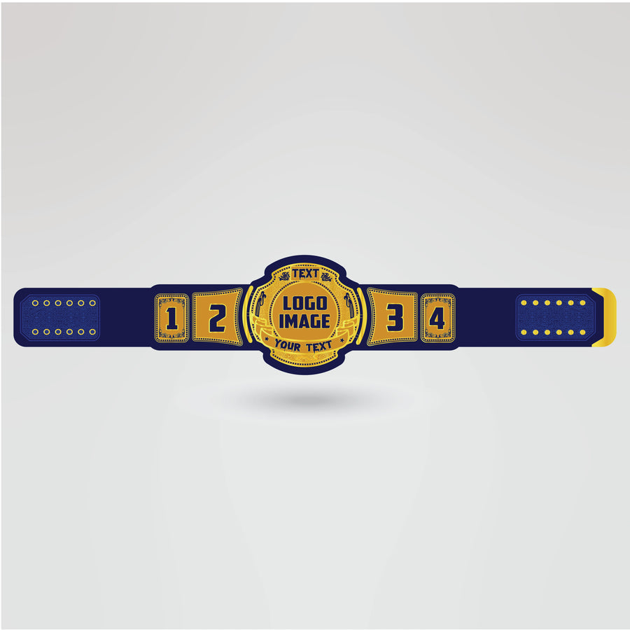 Template for customizing Michigan Big 12X Champion Wrestling Belt with logos, text, and design.