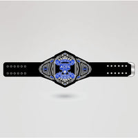 Finished design of a Minigolf Championship Belt with logos and custom text.