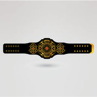 Fully designed Native American Wrestling Championship Belt showing logo and text customization.