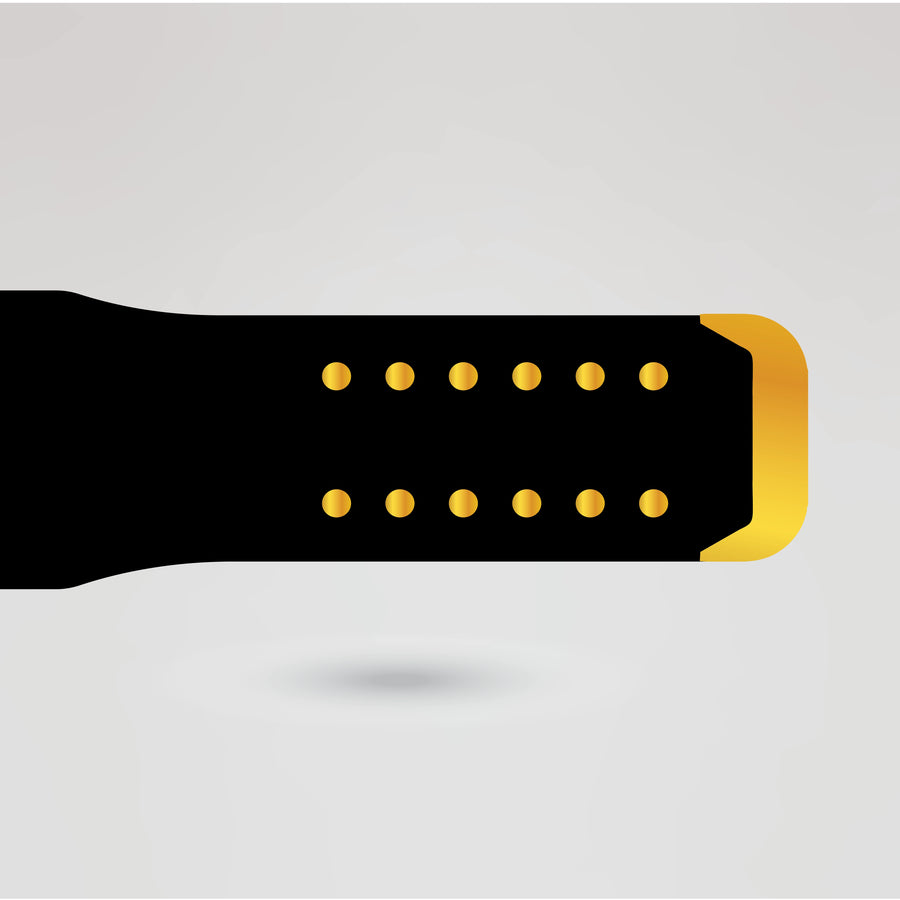 Close-up view of the strap design for the Native American Wrestling Championship Belt with gold accents.