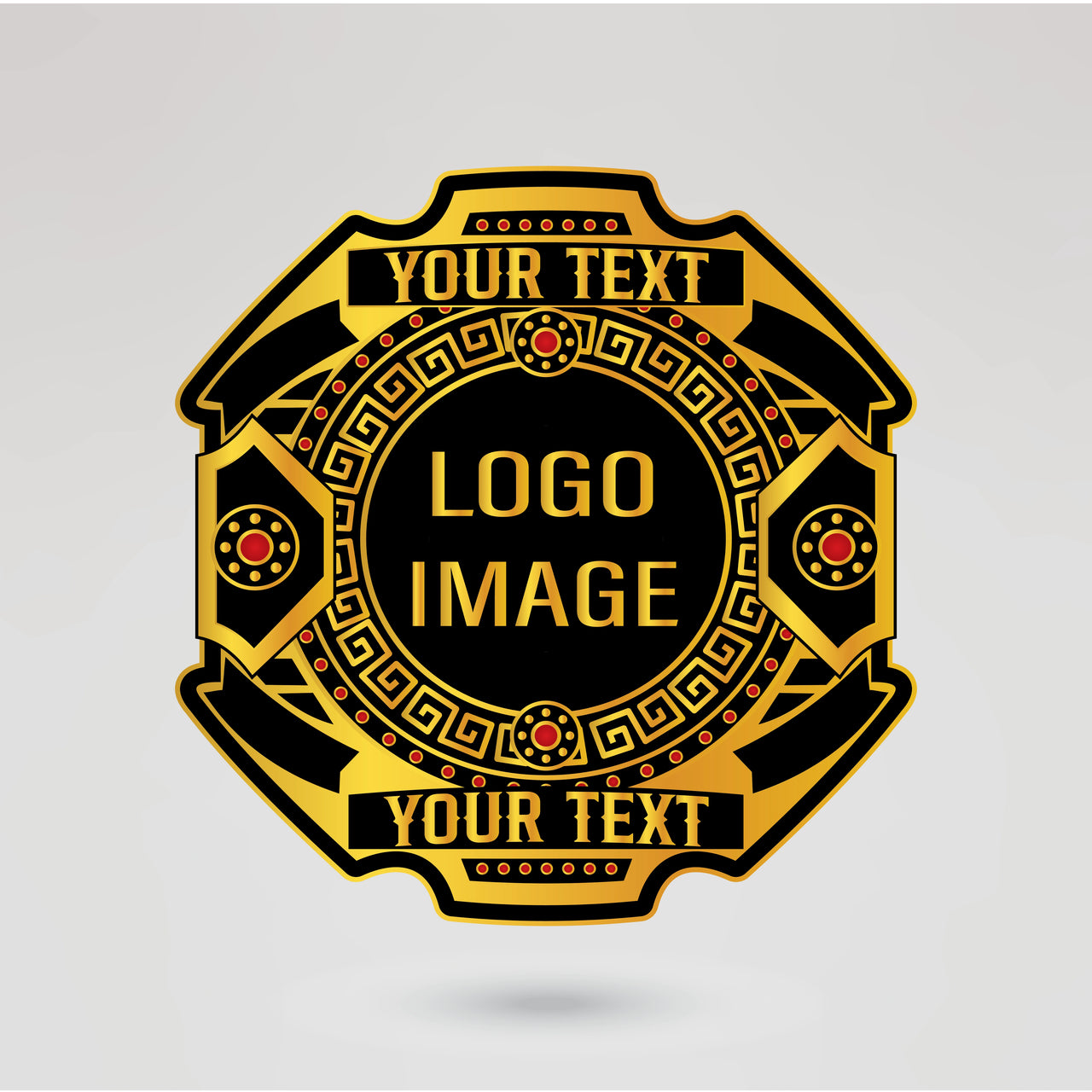 Customizable Native American Wrestling Championship main plate with logo and text placeholders.