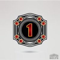 Decorative championship side plate featuring a number one design with crimson accents