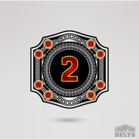 Decorative championship side plate featuring a number two design with crimson accents