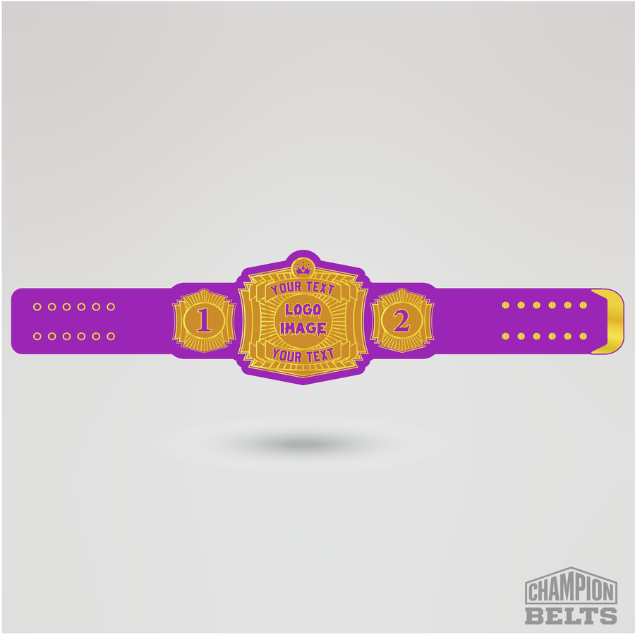 Custom princess championship belt template with logo image and editable text placeholders