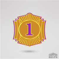 Decorative gold side plate featuring number one design for custom championship belt