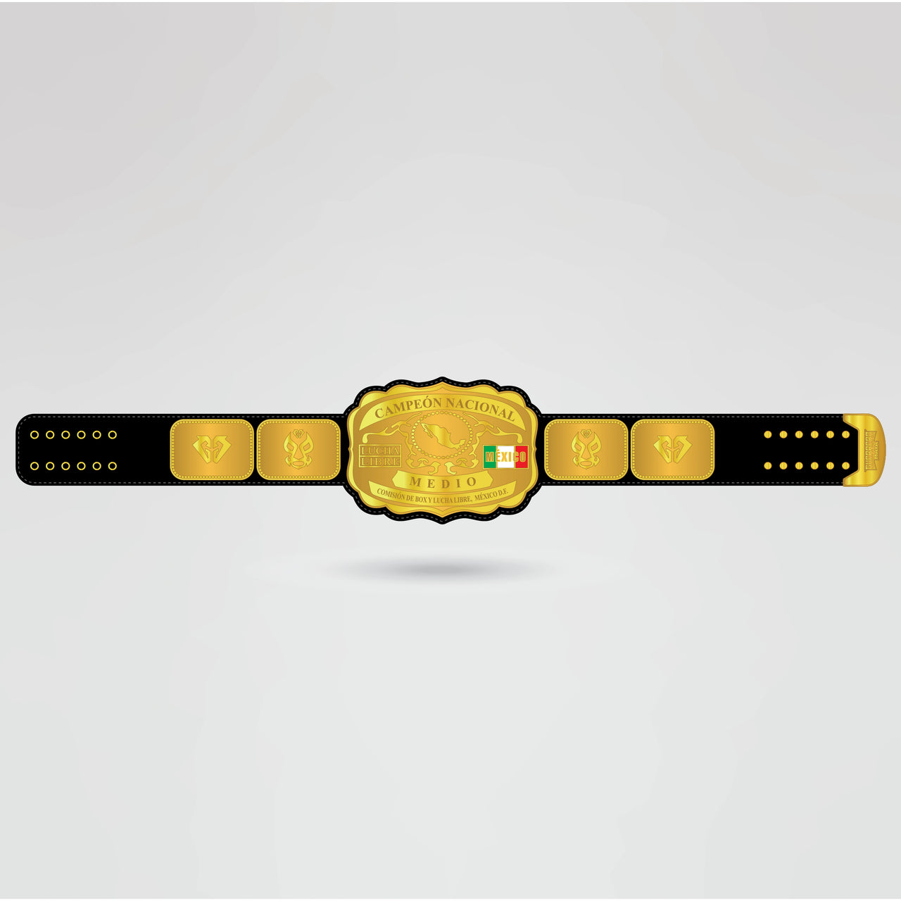 Finished Campeón Nacional Medio Championship Belt with Custom Design Elements