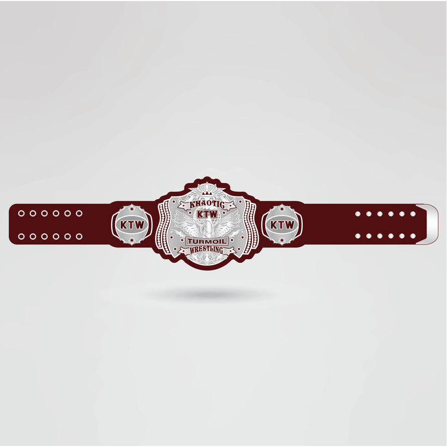 Finished Custom KTW Wrestling Championship Belt with Personalized Logo and Text
